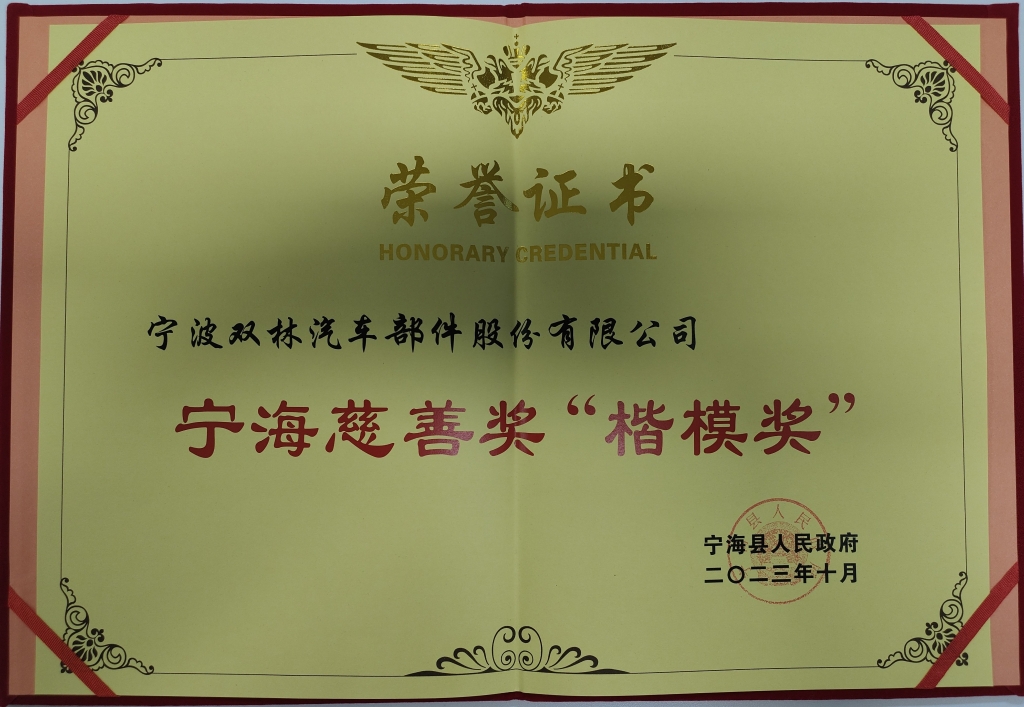 尊龙凯时荣获首批宁海慈善奖“楷模奖”